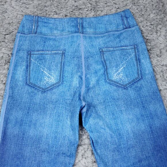 Zyia Active Denim Distressed Light N Tight High Rise Legging 28" Size 6-8 Blue - Picture 6 of 9